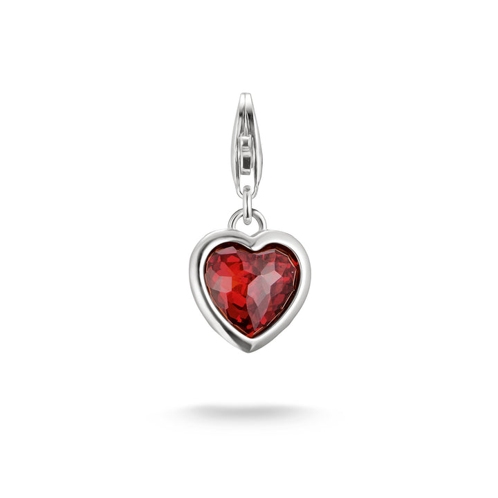 Charm pendant with red stone in heart-shape | THOMAS SABO Australia