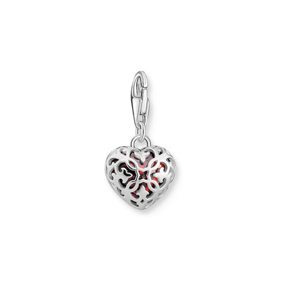 Charm pendant with red stone in heart-shape | THOMAS SABO Australia
