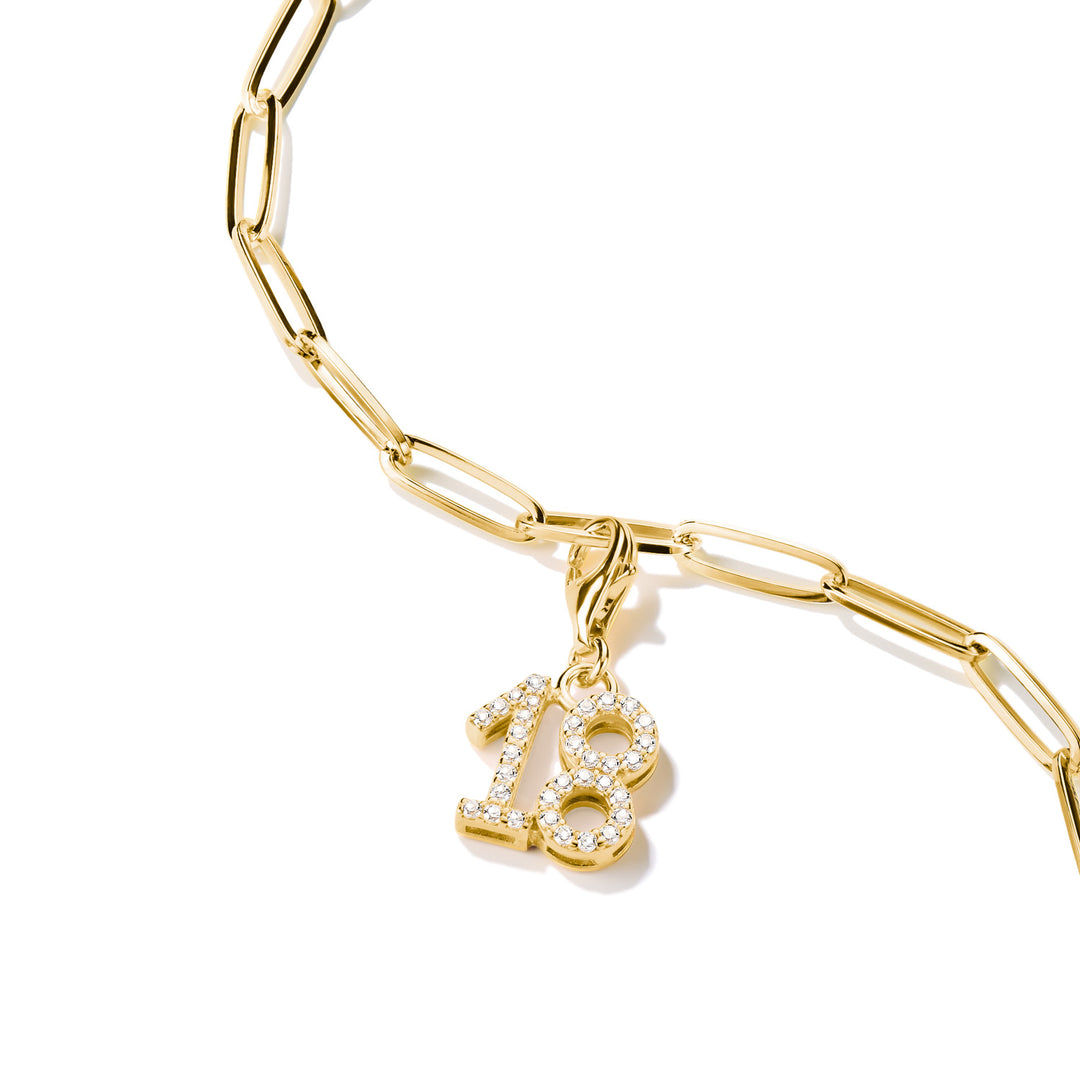Number "18" gold charm | THOMAS SABO Australia