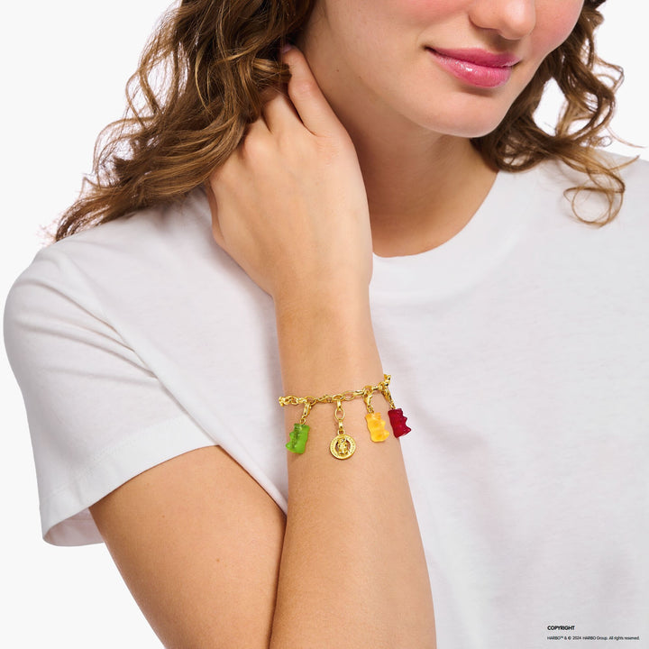 THOMAS SABO x HARIBO: Gold-plated Charm Strawberry Red Goldbear Pendant | THOMAS SABO Australia