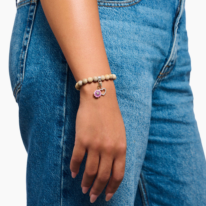 Violet Flower Gold Charm