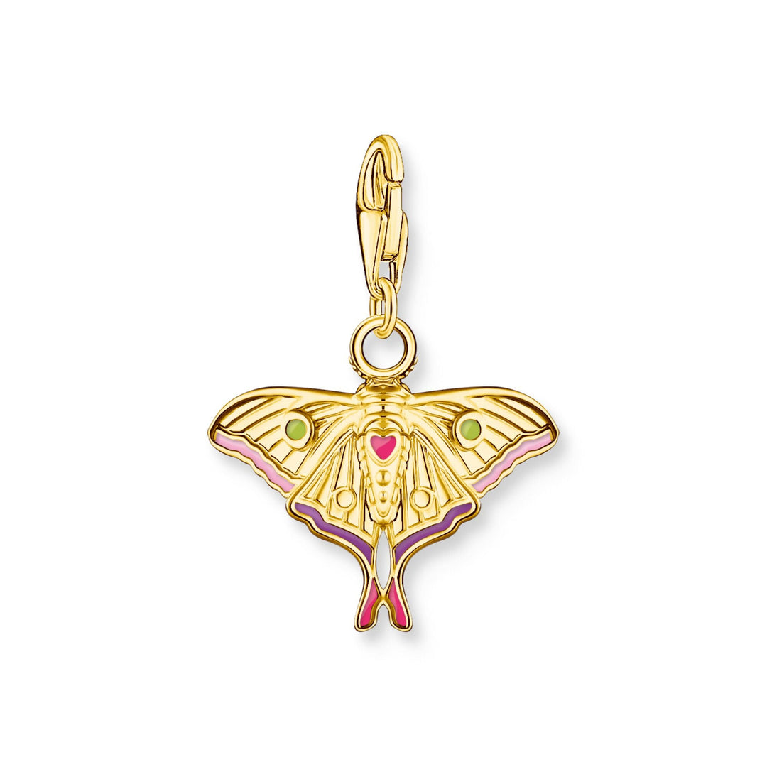 Moth Colourful Gold Charm