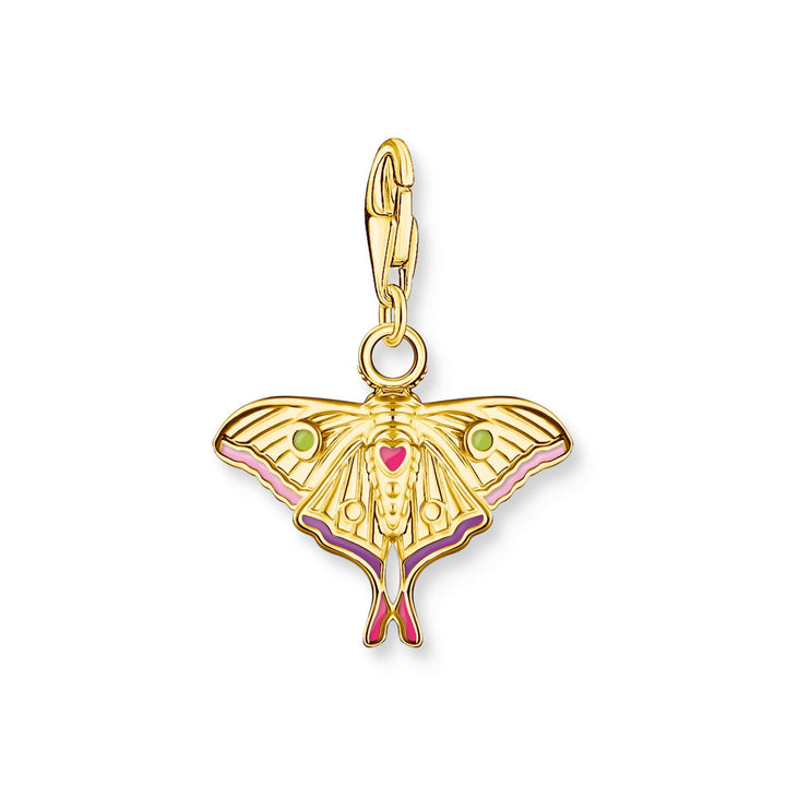 Moth Colourful Gold Charm