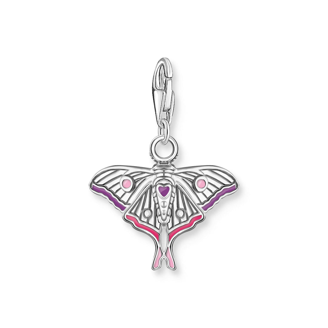 Moth Colourful Silver Charm