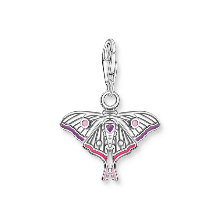 Moth Colourful Silver Charm
