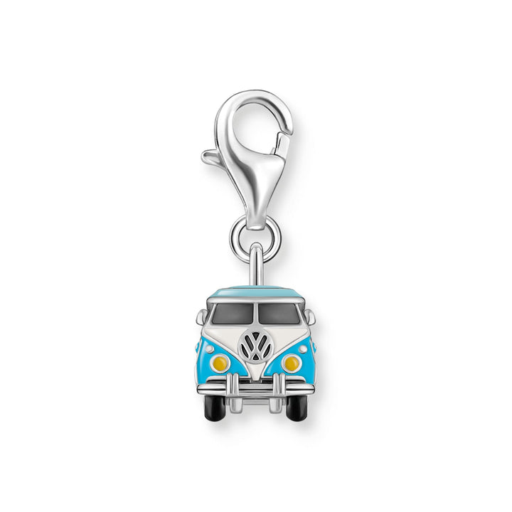 Blue Hippie Bus Charm Pendant