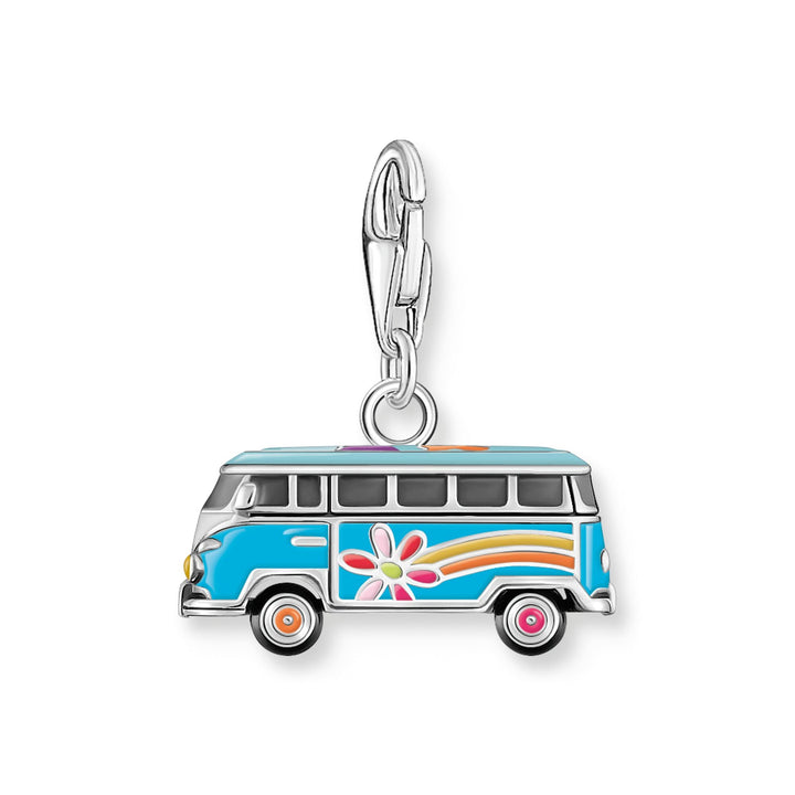 Blue Hippie Bus Charm Pendant