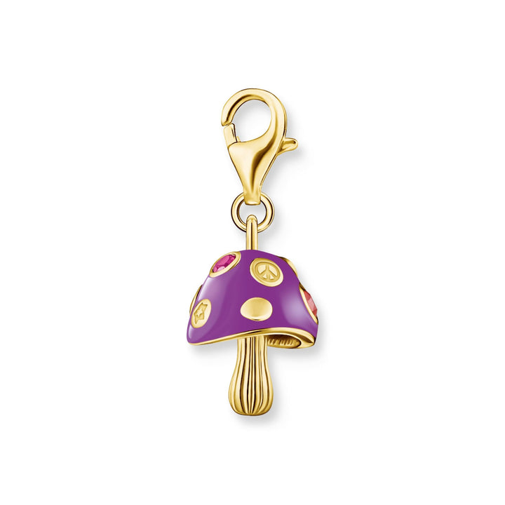 Colourful Mushroom Gold Charm