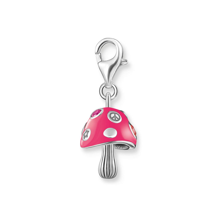 Colourful Mushroom Silver Charm