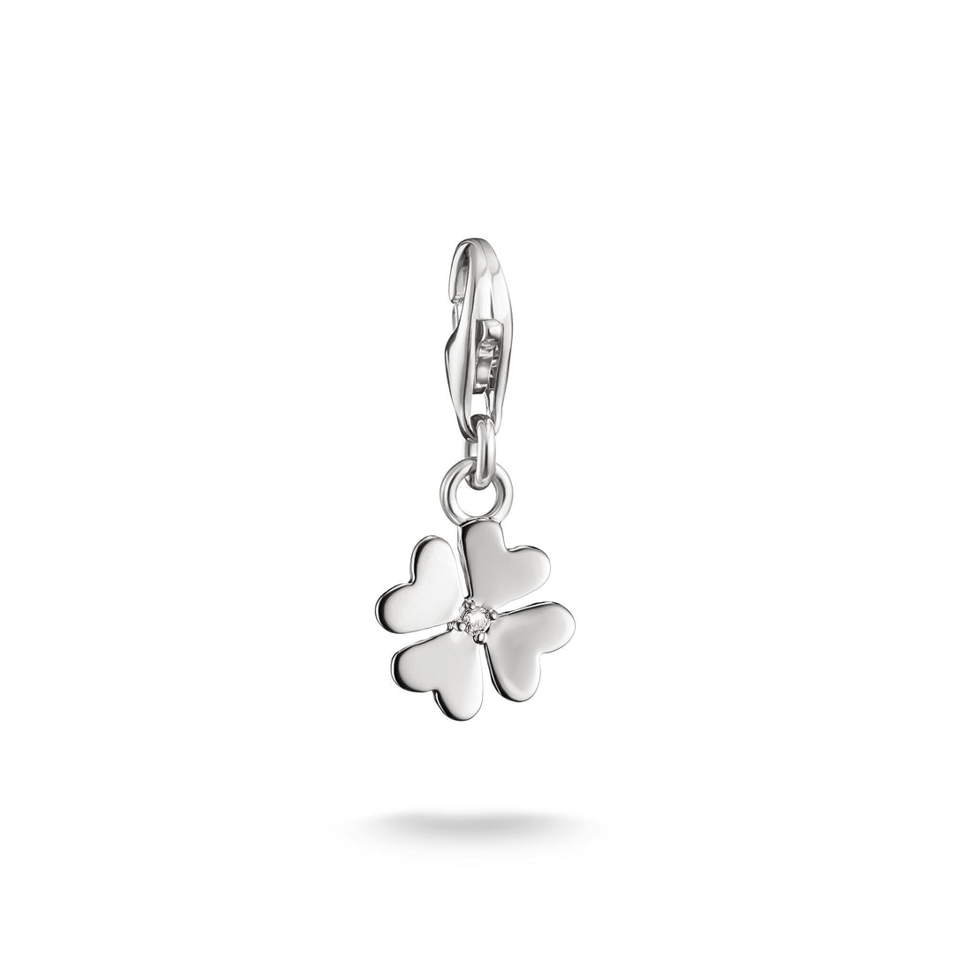 Silver-Plated Four-Leaf Clover Charm with Zirconia Centre Stone | THOMAS SABO