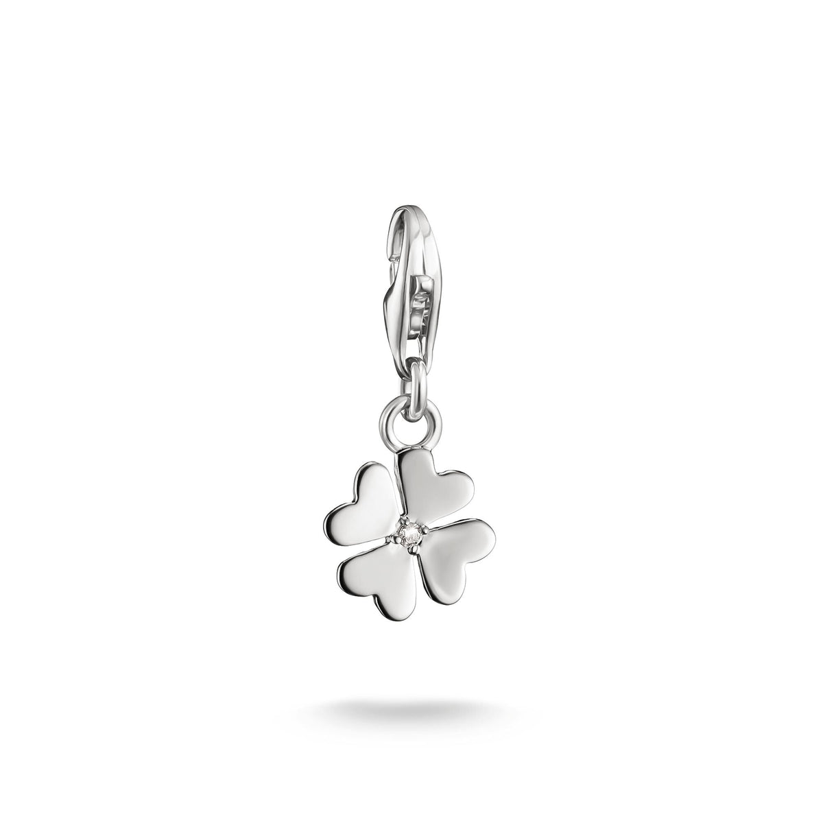 Silver-Plated Four-Leaf Clover Charm with Zirconia Centre Stone | THOMAS SABO