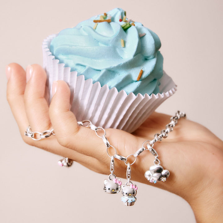 Hello Kitty Muffin Charm, Silver-Plated