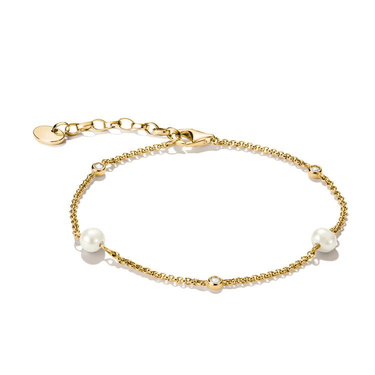Bracelet with pearls and zirconia