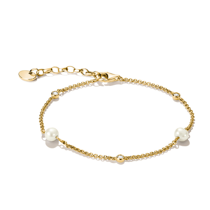Bracelet with pearls and zirconia
