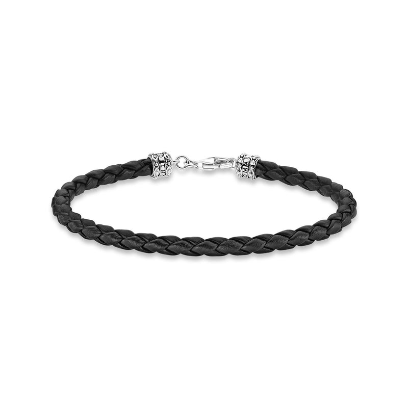 Royal Skull Set: Earrings & Leather Bracelets in Silver