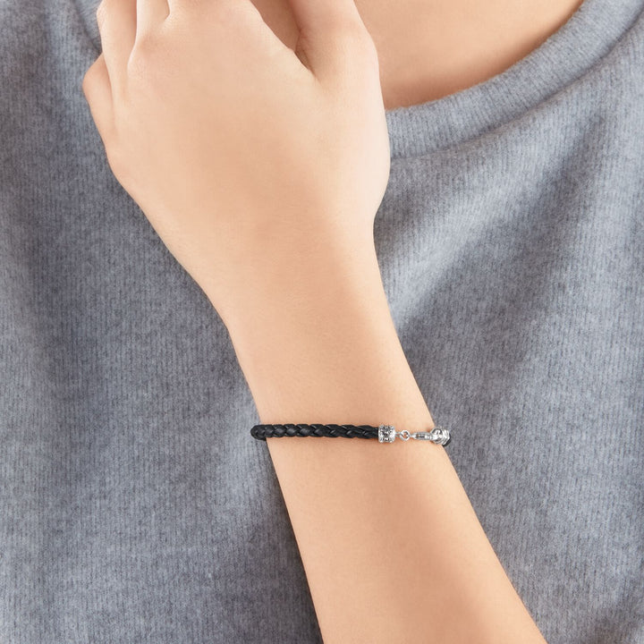 Royal Skull Set: Earrings &amp; Leather Bracelets in Silver