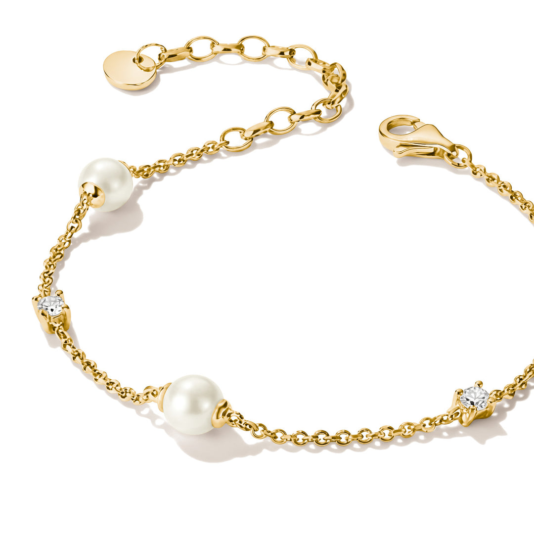 Bracelet with pearls and zirconia