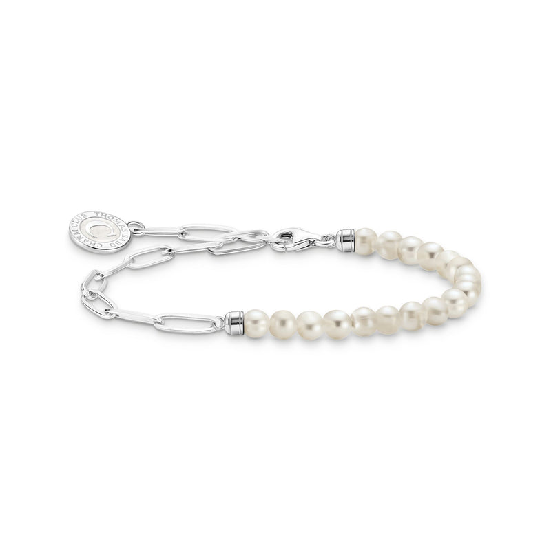 Charm Set: Cheerful cocktail glass and pearl bracelet