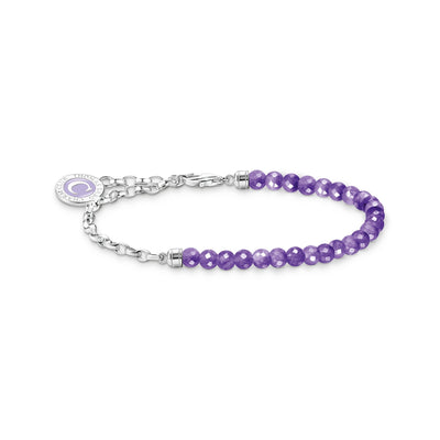 Member Charm bracelet with violet imitation amethyst beads  | THOMAS SABO Australia