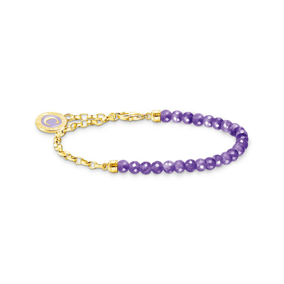 Gold Member Charm bracelet with violet beads | THOMAS SABO Australia