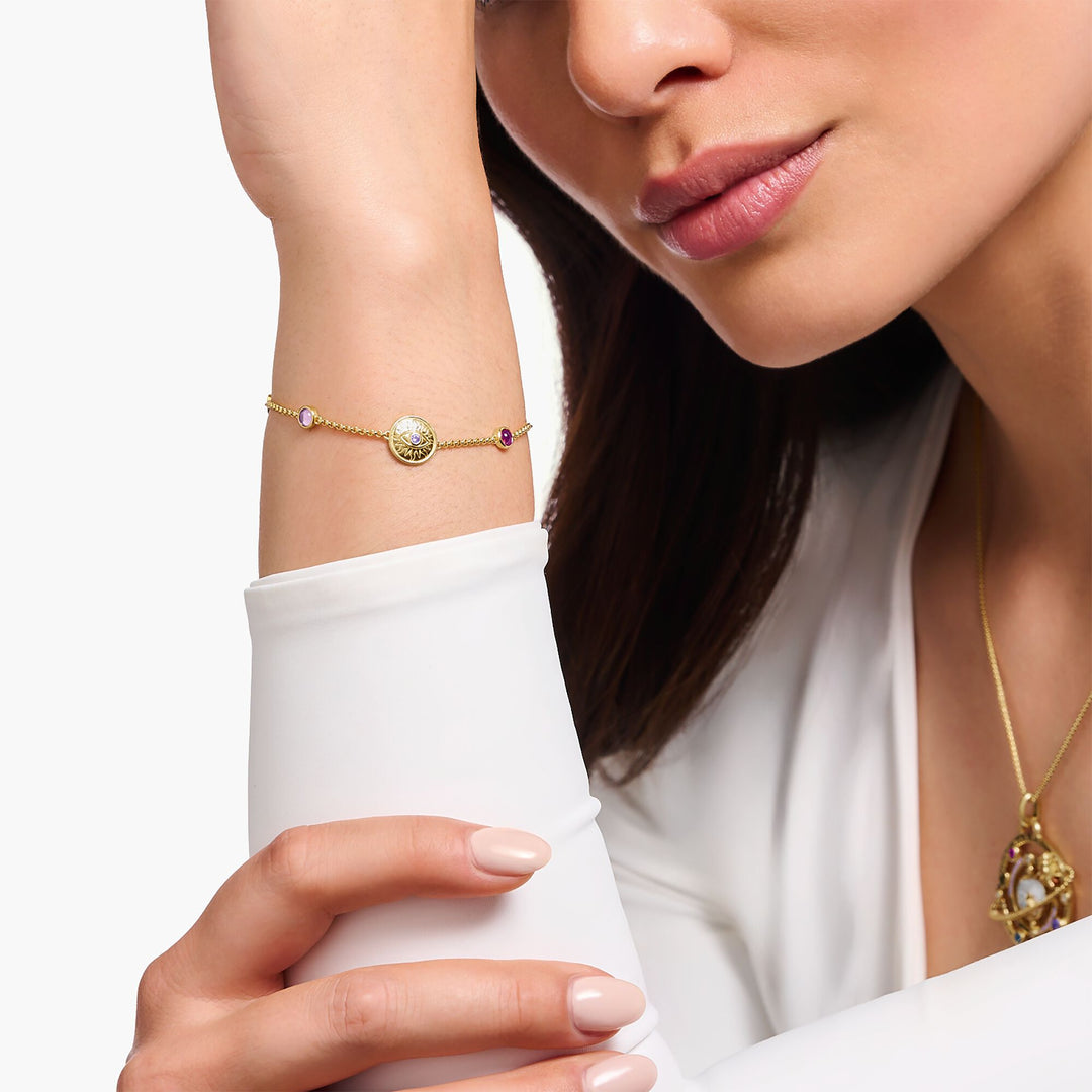 Gold Cosmic Sun Coin Bracelet | THOMAS SABO Australia