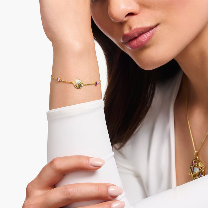 Gold Cosmic Sun Coin Bracelet | THOMAS SABO Australia