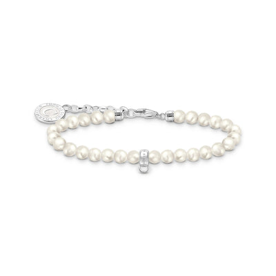Member charm bracelet with white freshwater pearls | THOMAS SABO Australia