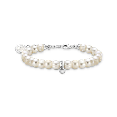 Charm member bracelet with white oval-shaped pearls | THOMAS SABO Australia