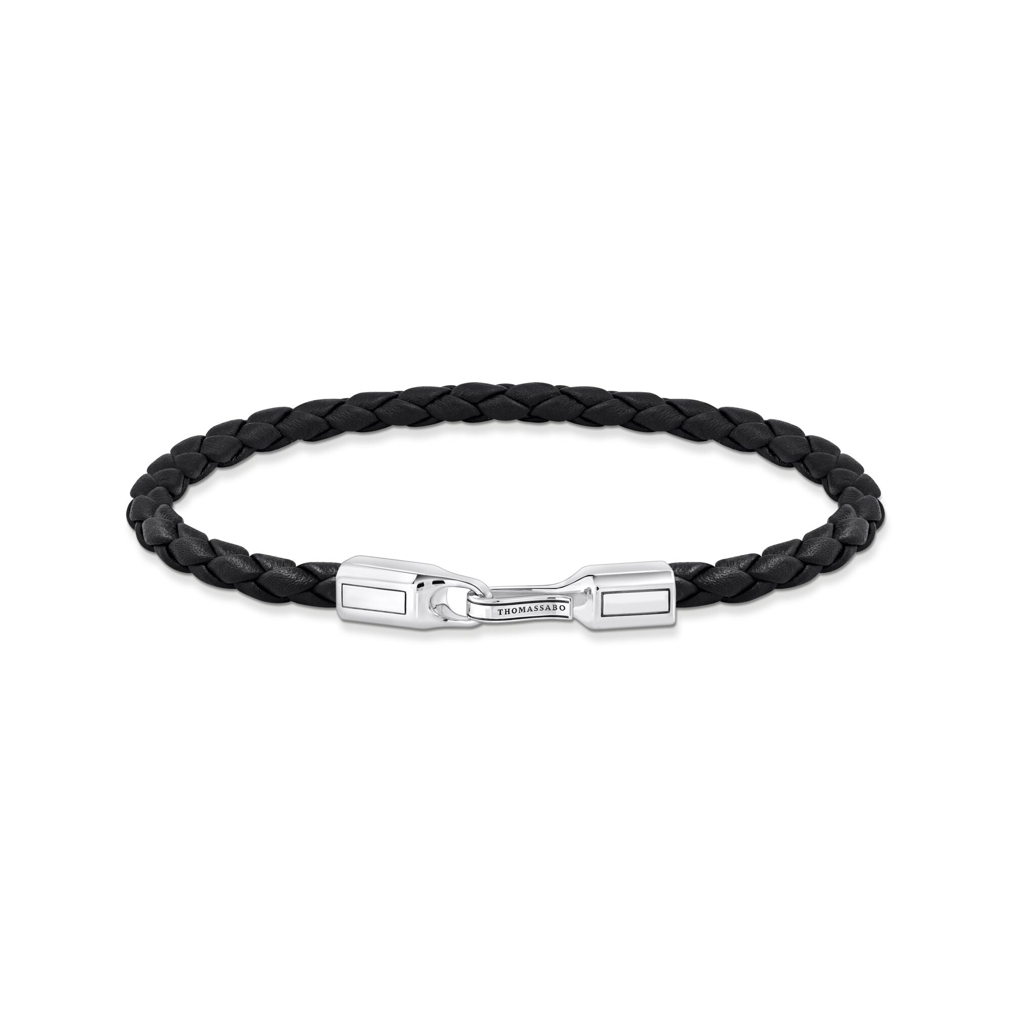 Buy Bracelet with braided, black leather by Thomas Sabo online - THOMAS ...