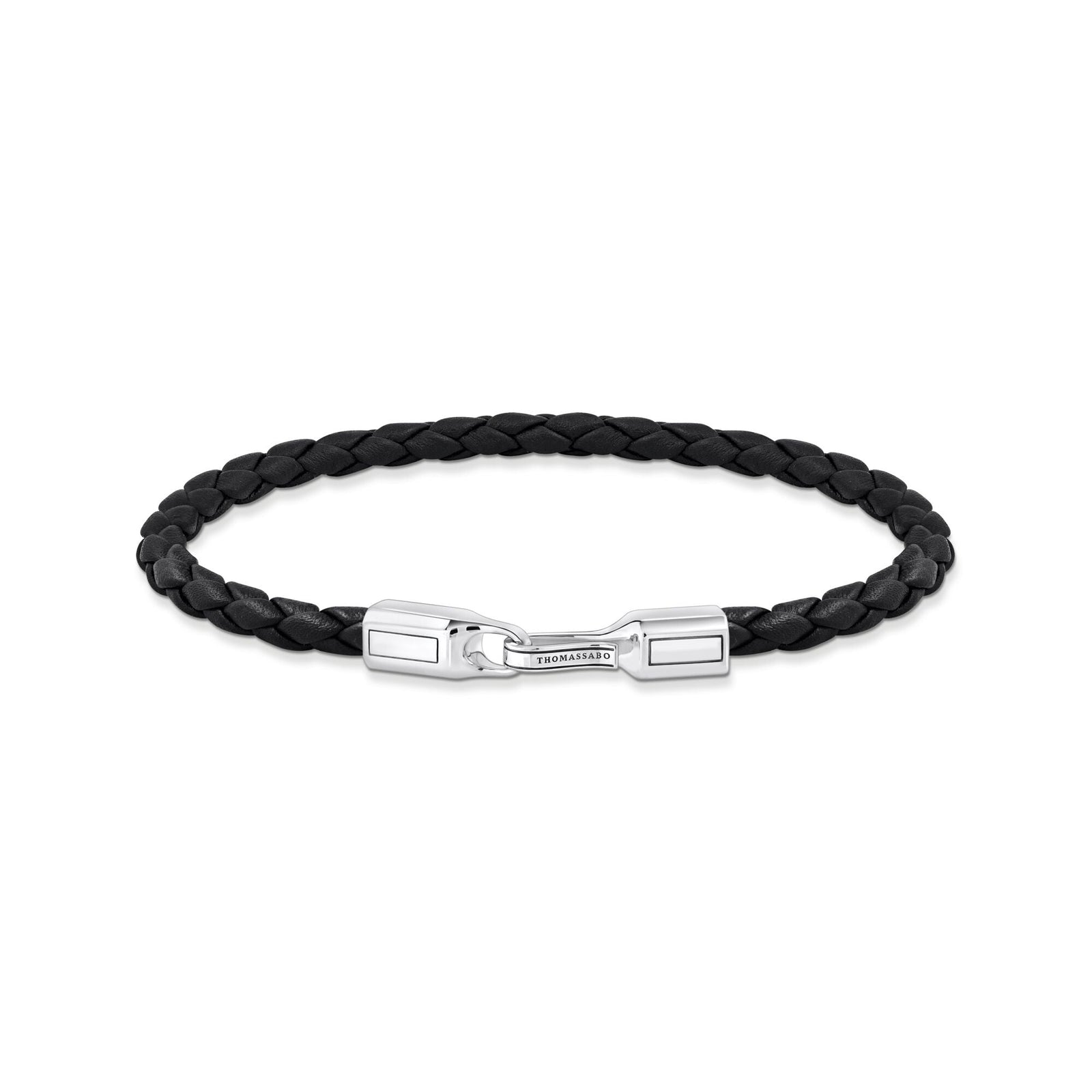 Bracelet with braided, black leather | THOMAS SABO Australia