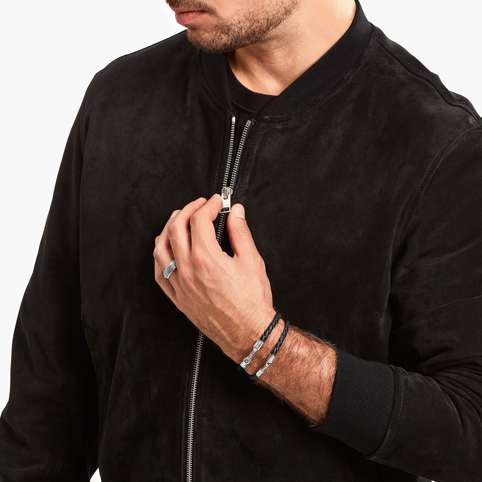 Bracelet with braided, black leather | THOMAS SABO Australia