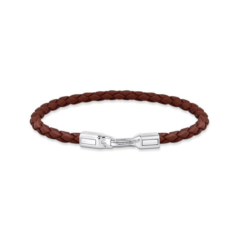 Bracelet with braided, brown leather | THOMAS SABO Australia