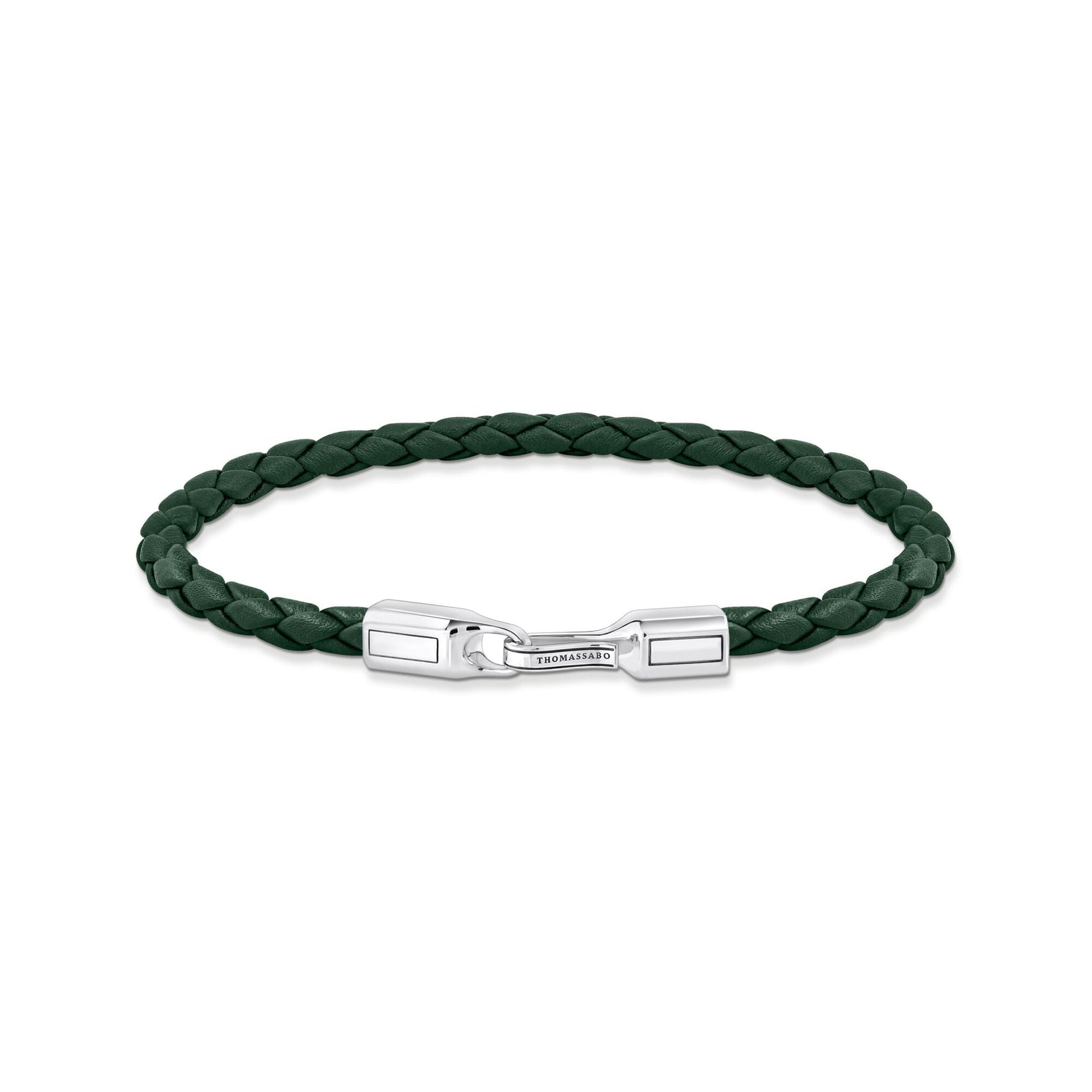 Bracelet with braided, green leather | THOMAS SABO Australia