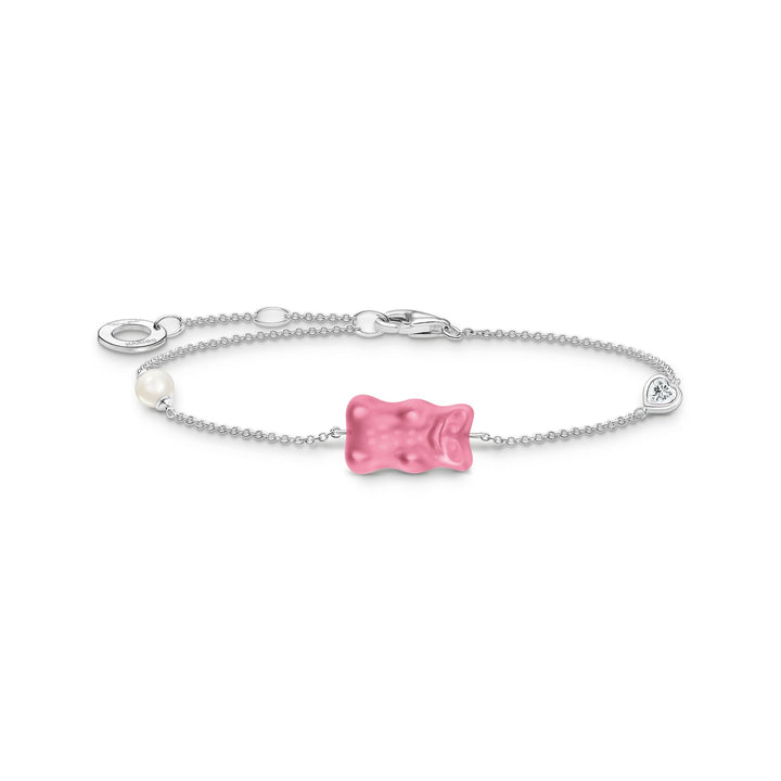 Bracelet with pink goldbears, freshwater pearl &amp; zirconia | THOMAS SABO Australia