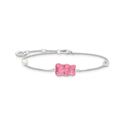 Bracelet with pink goldbears, freshwater pearl & zirconia | THOMAS SABO Australia