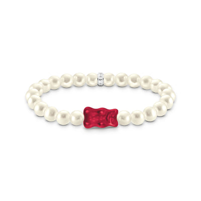 THOMAS SABO x HARIBO: Silver Pearl bracelet Strawberry red Goldbear  | THOMAS SABO Australia