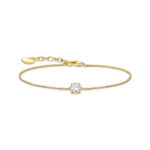 Bracelet with white zirconia pendant - gold | THOMAS SABO Australia
