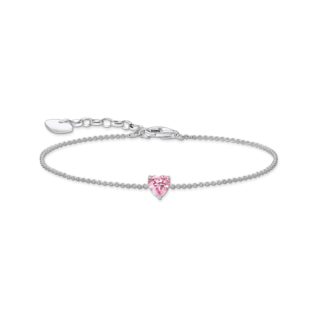 Bracelet with pink heart-shaped pendant | THOMAS SABO Australia