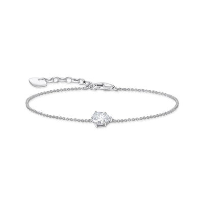 Bracelet with white drop-shaped pedant - silver | THOMAS SABO Australia