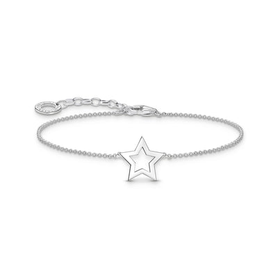 Stars and Moon Set: Ear Studs and Bracelet in Silver