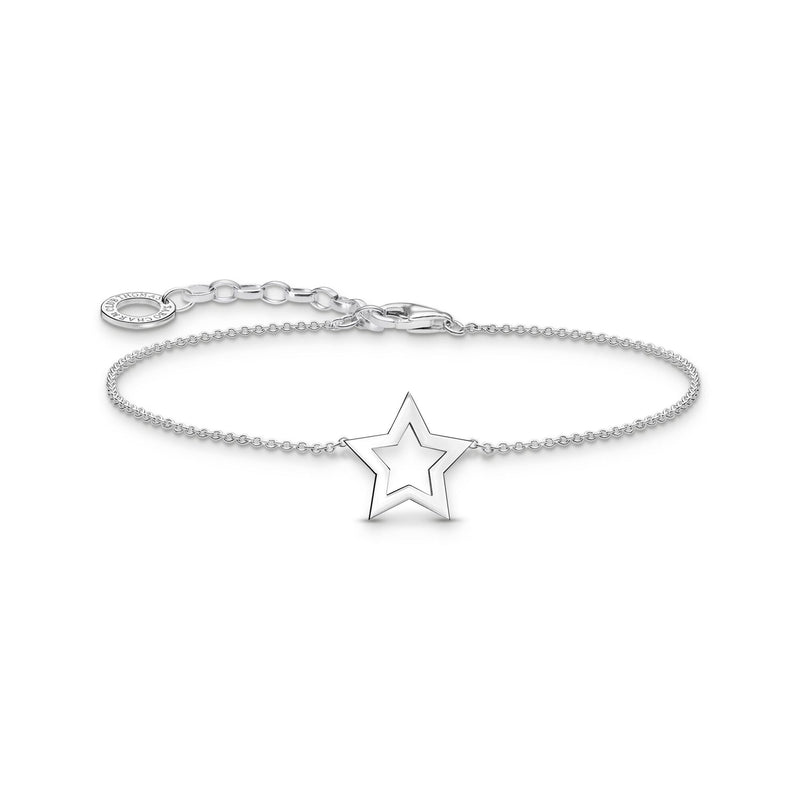 Stars and Moon Set: Ear Studs and Bracelet in Silver