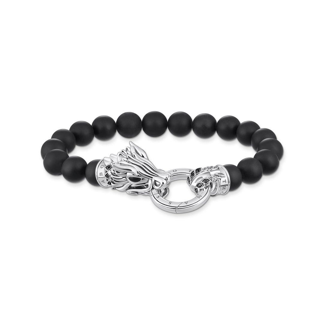 Bracelet with obsidian beads and dragon clasp | THOMAS SABO Australia