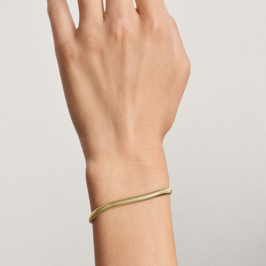 Gold-Tone Stainless Steel Snake Chain Bracelet