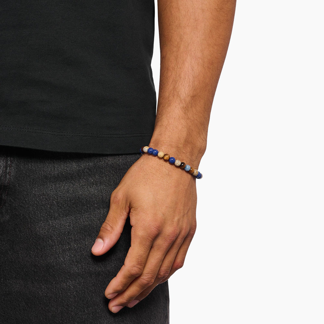 Earth and blue beads bracelet
