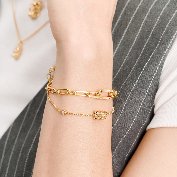 Bracelet with Gold HARIBO goldbear and zirconia