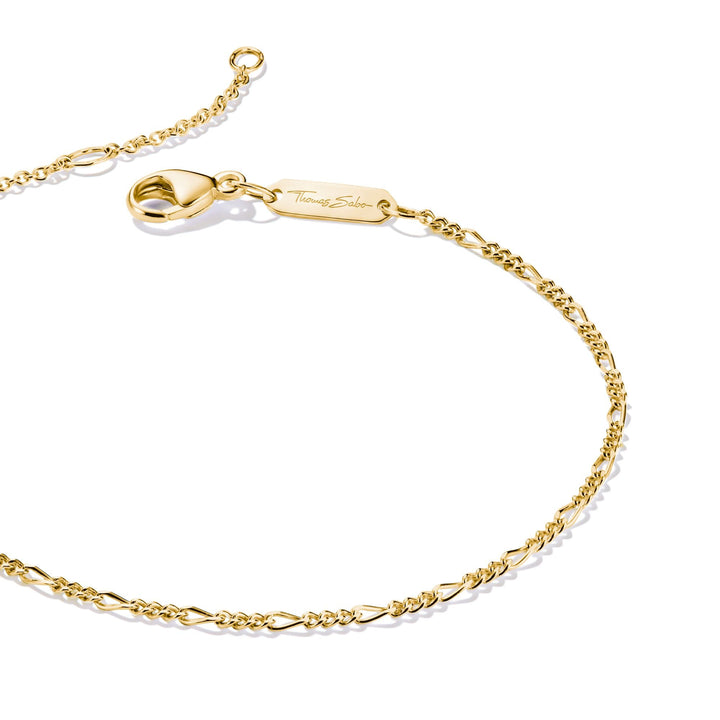 Gold-Tone Stainless Steel Figaro Bracelet 1.4mm
