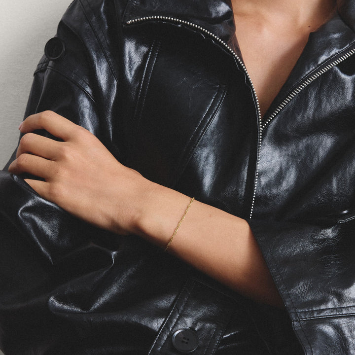 Gold-Tone Stainless Steel Singapore Bracelet 1.7mm