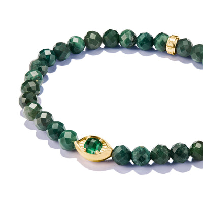 Moss Agate Eye Bead Bracelet