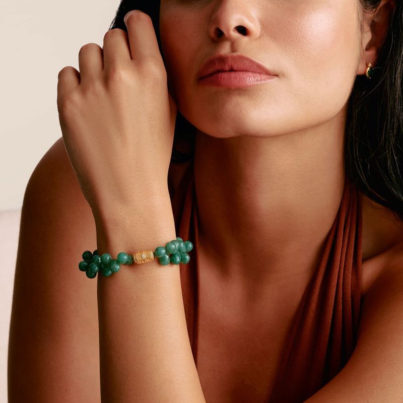 Green Bead Bracelet Two-Row