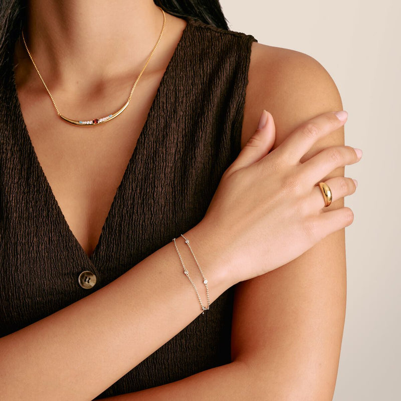 Bracelet with Zirconia Double-Row